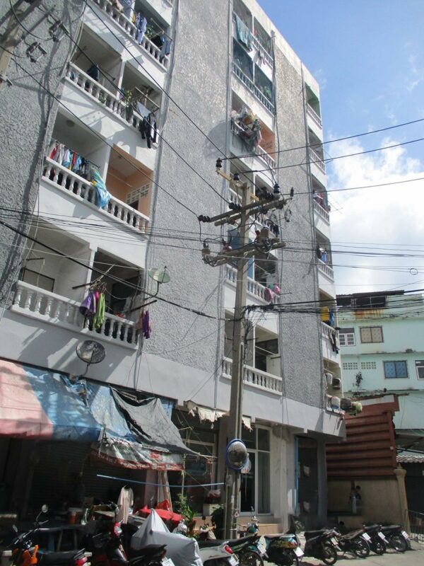 Condom condominium building at the end of the condo house _photo